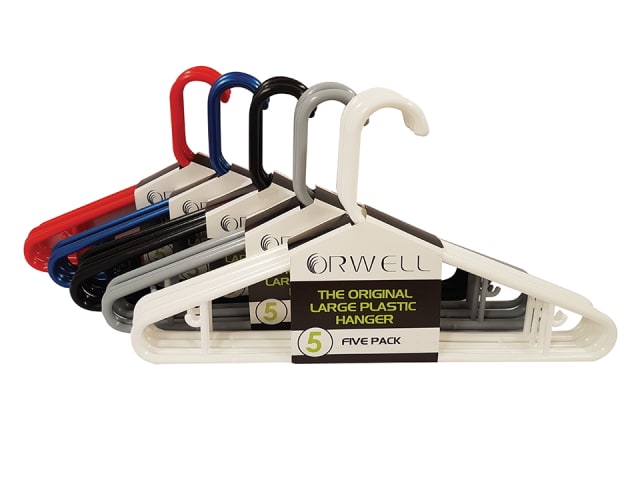 Orwell Original Plastic Hangers Large 5pk 1380-5