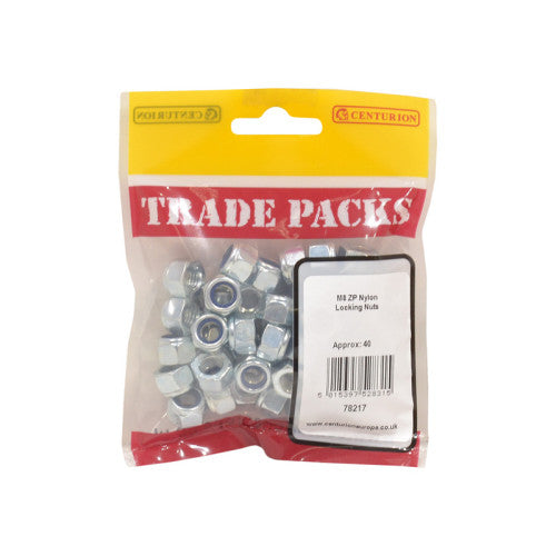 Centurion Nylon Locking Nuts ZP M8 40 Pack 78217