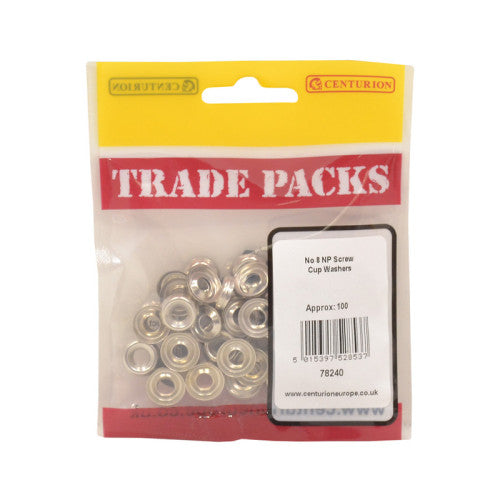 Centurion Screw Cup Washers NP No 8 100 Pack 78240