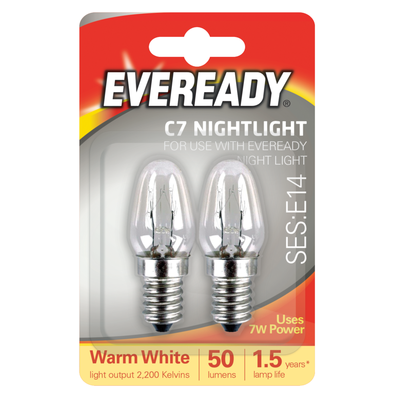 Eveready Night Light Bulb E14 Twin Pack
