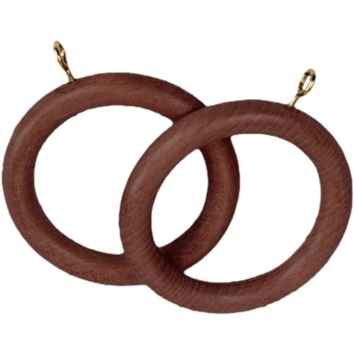 Centurion Renaissance Wooden Curtain Rings Walnut 28mm 4pk