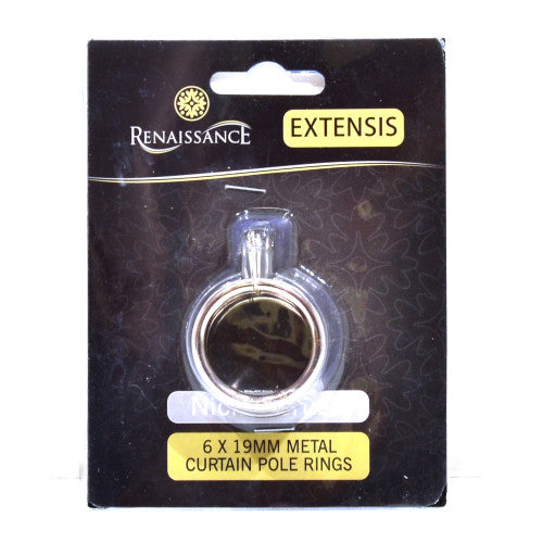 Centurion Renaissance Curtain Rings Brushed Nickel 19/16mm 6-Pack 92273