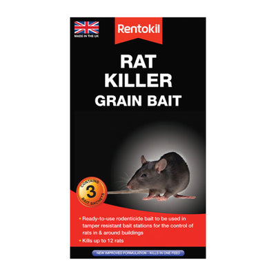 Rentokil Rat Killer Grain Bait x3 PSR32B