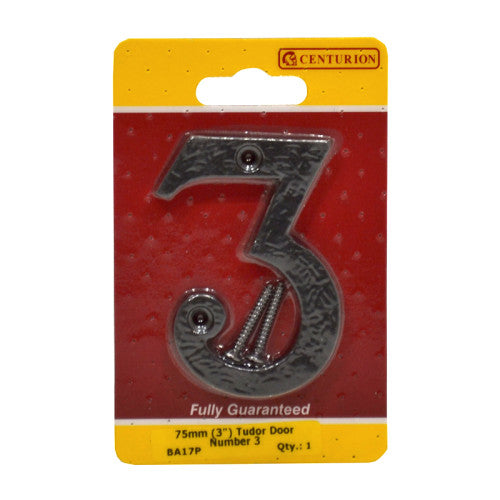 Centurion 75mm Tudor Door Number 3 BA17P
