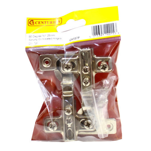 Sprung Concealed Hinges 95°, Nickel Plated, 26mm-packed Code: CH157P