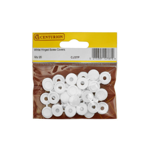 Centurion White Hinged Screw Covers Pack of 20 CJ37P