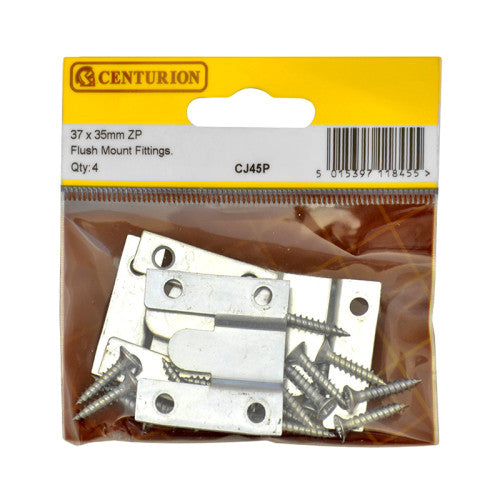 Centurion Flush Mount Fittings 36x35mm ZP 4 Pack CJ45P