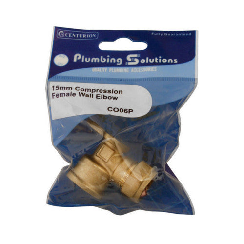 Centurion Compression Wall Plate Elbow 15mm x 1/2" CO06P