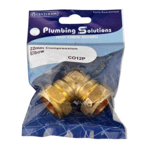 Centurion 22mm Brass Compression Elbow CO12P