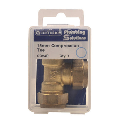 Centurion 15mm Brass Compression Equal Tee CO24P