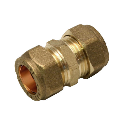 15mm Brass Compression Straight Coupling (Pack of 5)