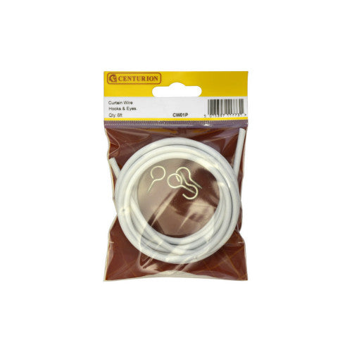 Centurion Curtain Wire Coil 6ft With Hooks & Eyes CW01P