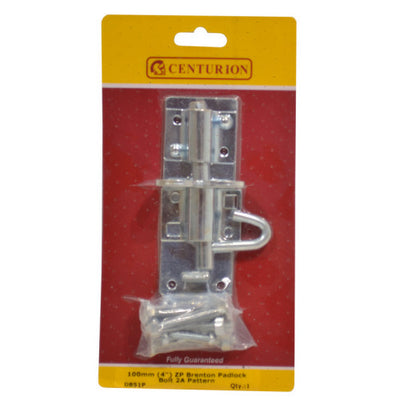 Centurion Brenton Padlock Bolt 2A 100mm Zinc DB51P