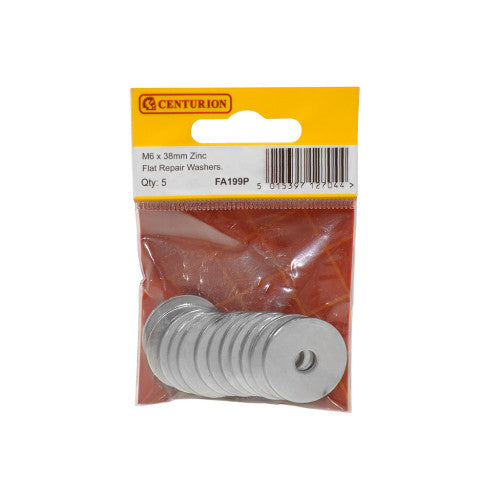 M6 x 38mm ZP Flat Repair Washers (Pack of 5)