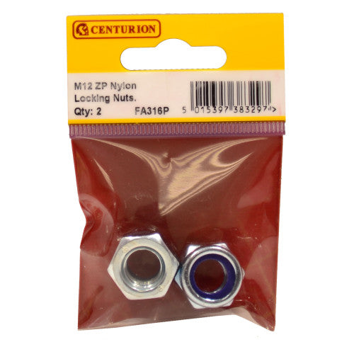 Centurion M12 ZP Nylon Locking Nuts Pack of 2 FA316P