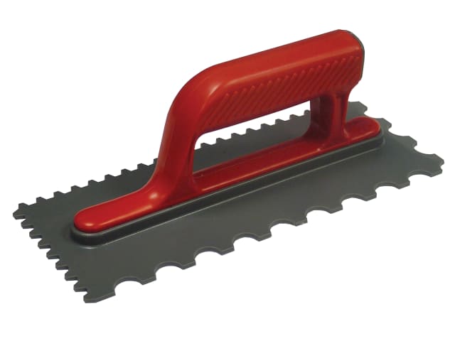 Faithfull Notched Trowel V 4mm Round 7mm 11 x 4.5in