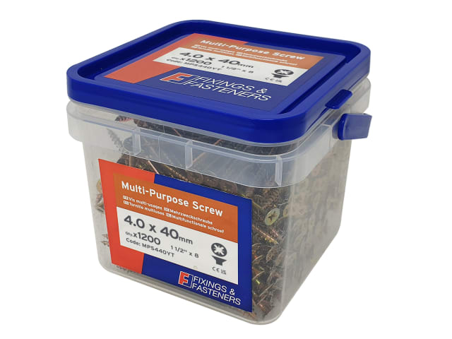 Forgefix Multi-Purpose Pozi CSK ST ZYP 4.0 x 40mm Box 200