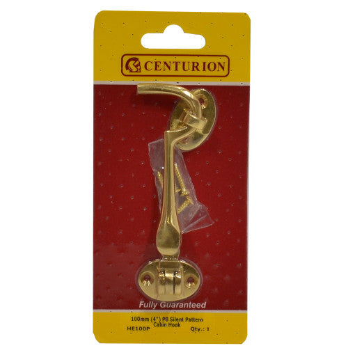 Centurion HE100P 100mm Brass Silent Pattern Cabin Hook