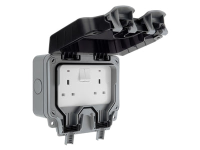 BG IP66 Weatherproof 2-Gang Switched Outdoor Socket DP