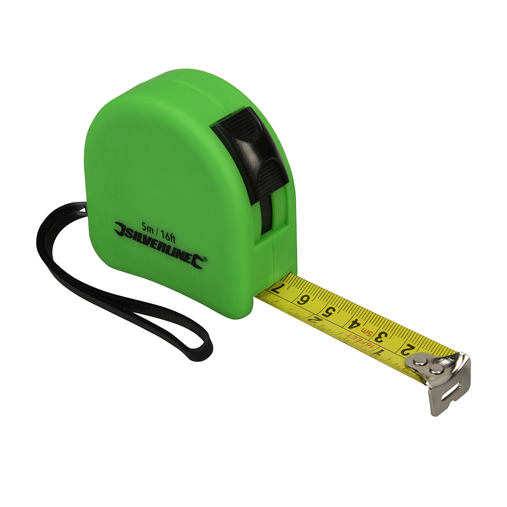 Silverline Hi-Vis Contour Tape 5m / 16ft X 19mm | MT05