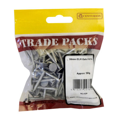 Centurion 30mm ELH Galvanised Felt Nails 250g NL42P
