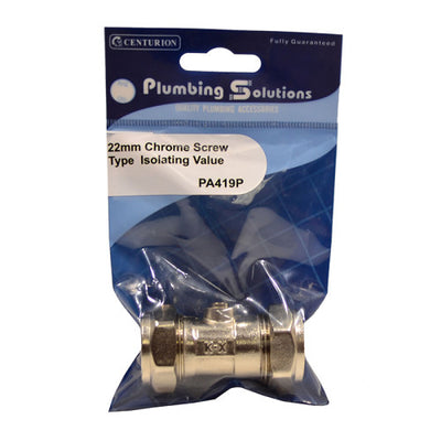 Centurion 22mm C x C CP Screw Type Isolating Valve PA419P