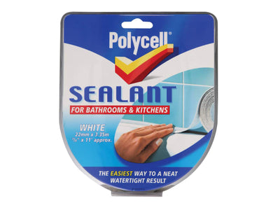 Polycell Seal Strip Bathroom/Kitchen White 22mm x 3.35m