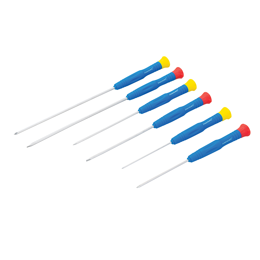 Silverline Extra-Long Precision Screwdriver Set 6 Piece