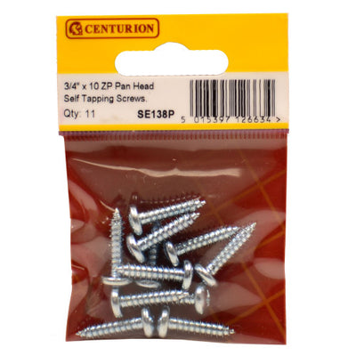 Centurion 3/4" x 10 ZP Pan Head Self Tapping Screws Pack 11 SE138P