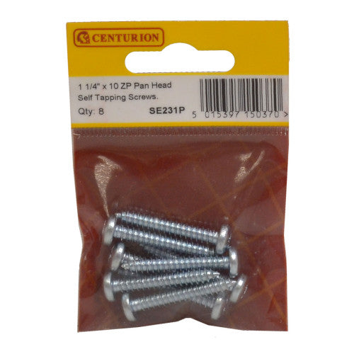 Centurion Pan Head Self Tapping Screws 1.1/4" x 10 Pack 8 SE231P