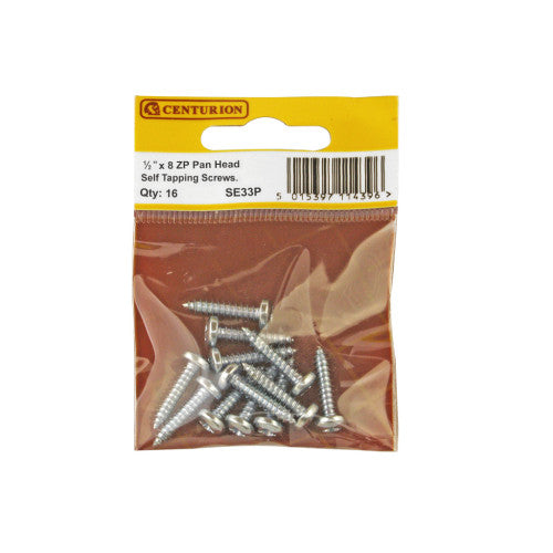 Centurion 1/2" x 8 ZP Pan Head Self Tapping Screws Pack 16