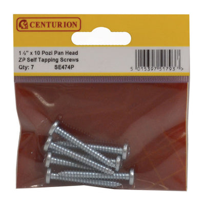 Centurion Pozi Pan Head Self Tapping Screws 1 1/2" 7 Pack