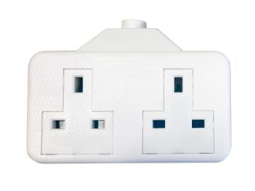 SMJ Electrical White Trailing Extension Socket 13A 2-Gang