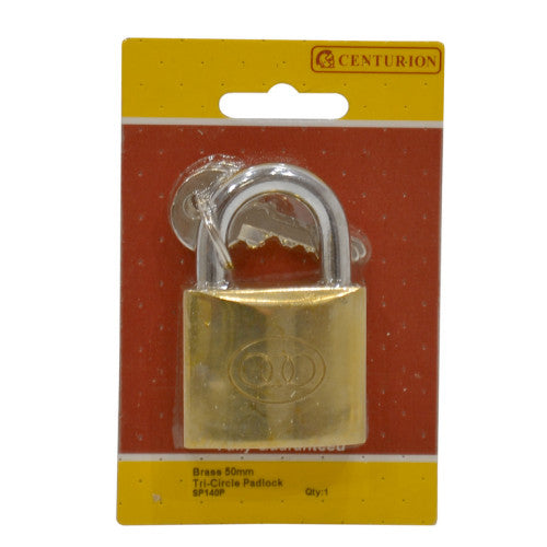Centurion Brass Tri-Circle Padlock 50mm SP140P