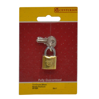 Centurion 20mm Brass Tri-Circle Padlock SP168P