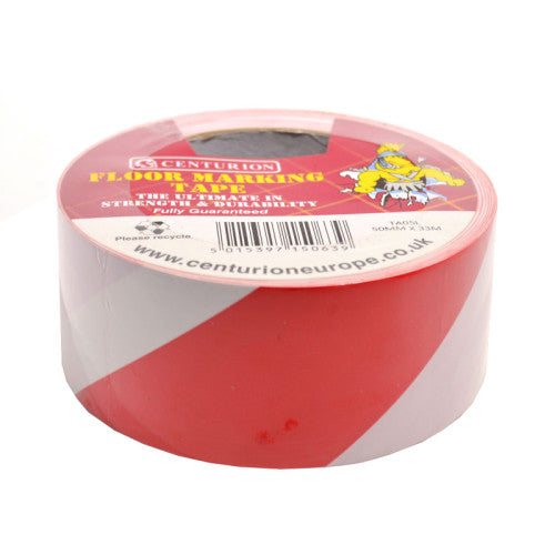 Centurion Hazard Tape Red/White 50mm x 33m TA05L