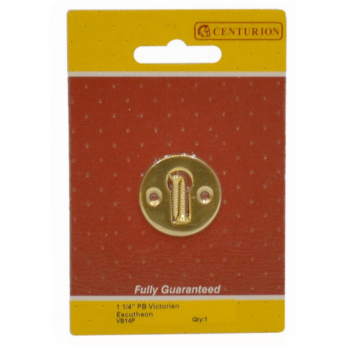 Centurion 1.25" Polished Brass Victorian Escutcheon VB14P