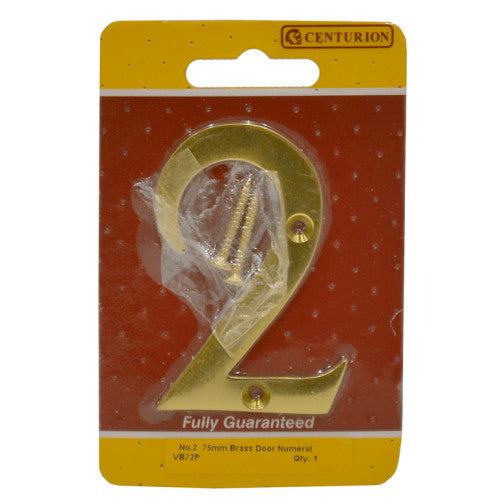 Centurion 75mm Victorian No 2 Door Number PB VB72P