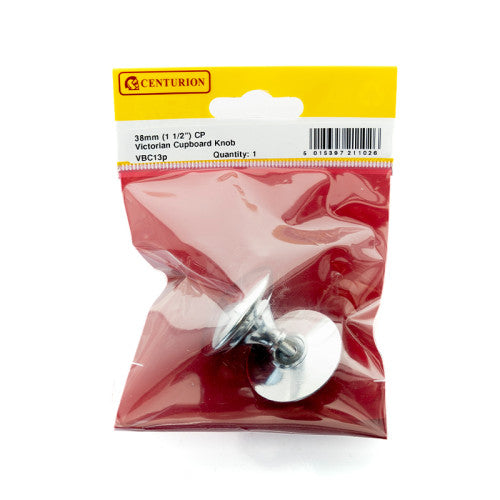 Centurion 38mm Chrome Victorian Cupboard Knob VBC13P