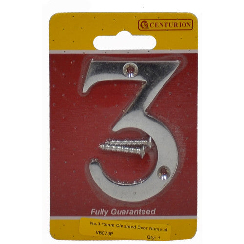 Centurion 75mm CP Victorian No 3 Door Number VBC73P