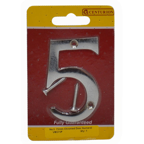 75mm (3") CP Victorian No 5 Door Number