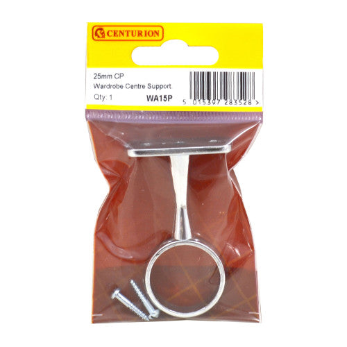 Centurion 25mm 1" Wardrobe Centre Supports Chrome Plated WA15P