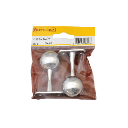 Centurion 25mm CP Wardrobe End Supports WA31P