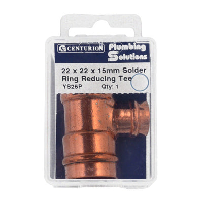 Centurion Copper Reducing Tee 22x22x15mm YS25P