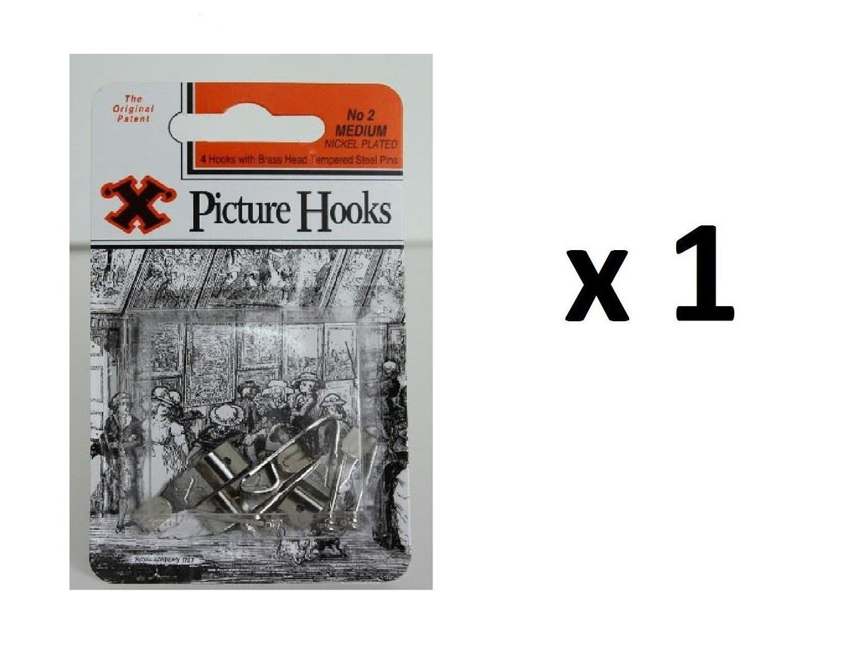 X Picture Hooks No.4 Nickel Plated 2pk 5451-4