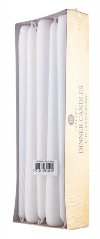 Price's Dinner Candles Pack 10 Ivory