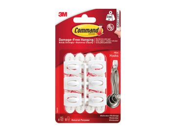 3M Command Mini Hooks x 6 17006