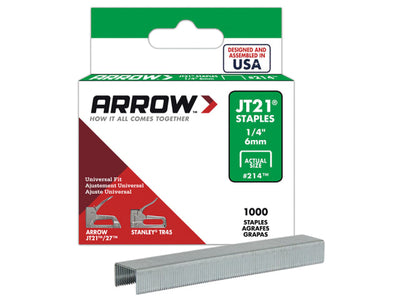 Arrow JT-21 Staples 6mm (1/4in) x 1000 A214