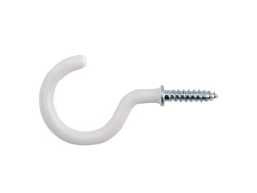Basics Cup Hook Shouldered White 25mm x 10 027177