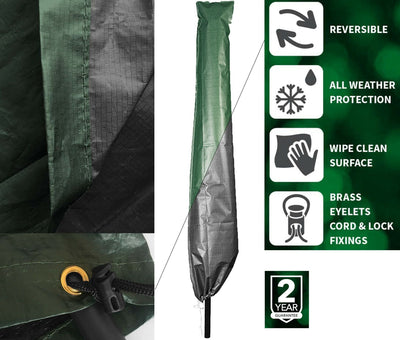 Bosmere Reversible Parasol Cover Medium Green & Black P395R